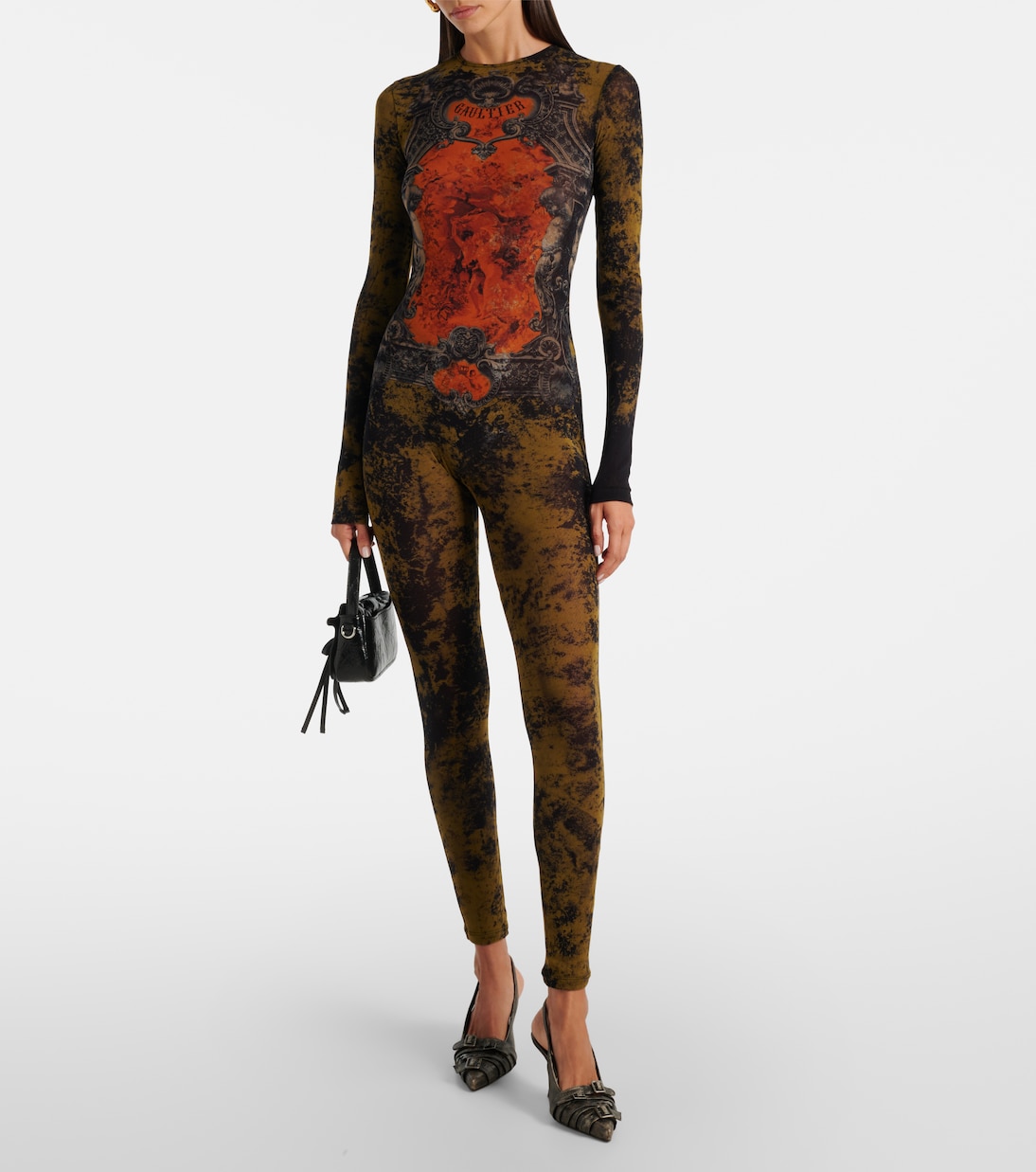 Médallion printed mesh catsuit | Jean Paul Gaultier