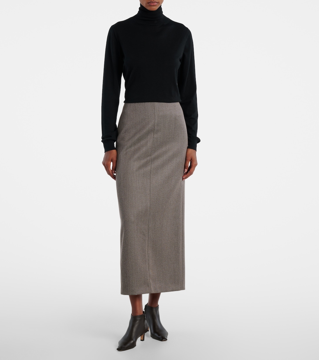 Nythera virgin wool gabardine pencil skirt | The Row