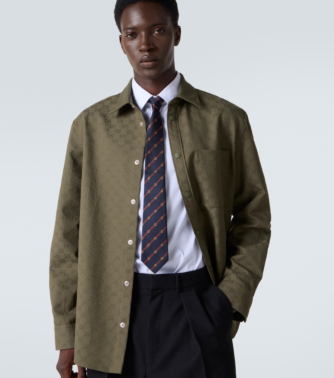 Web Stripe silk twill jacquard tie | Gucci