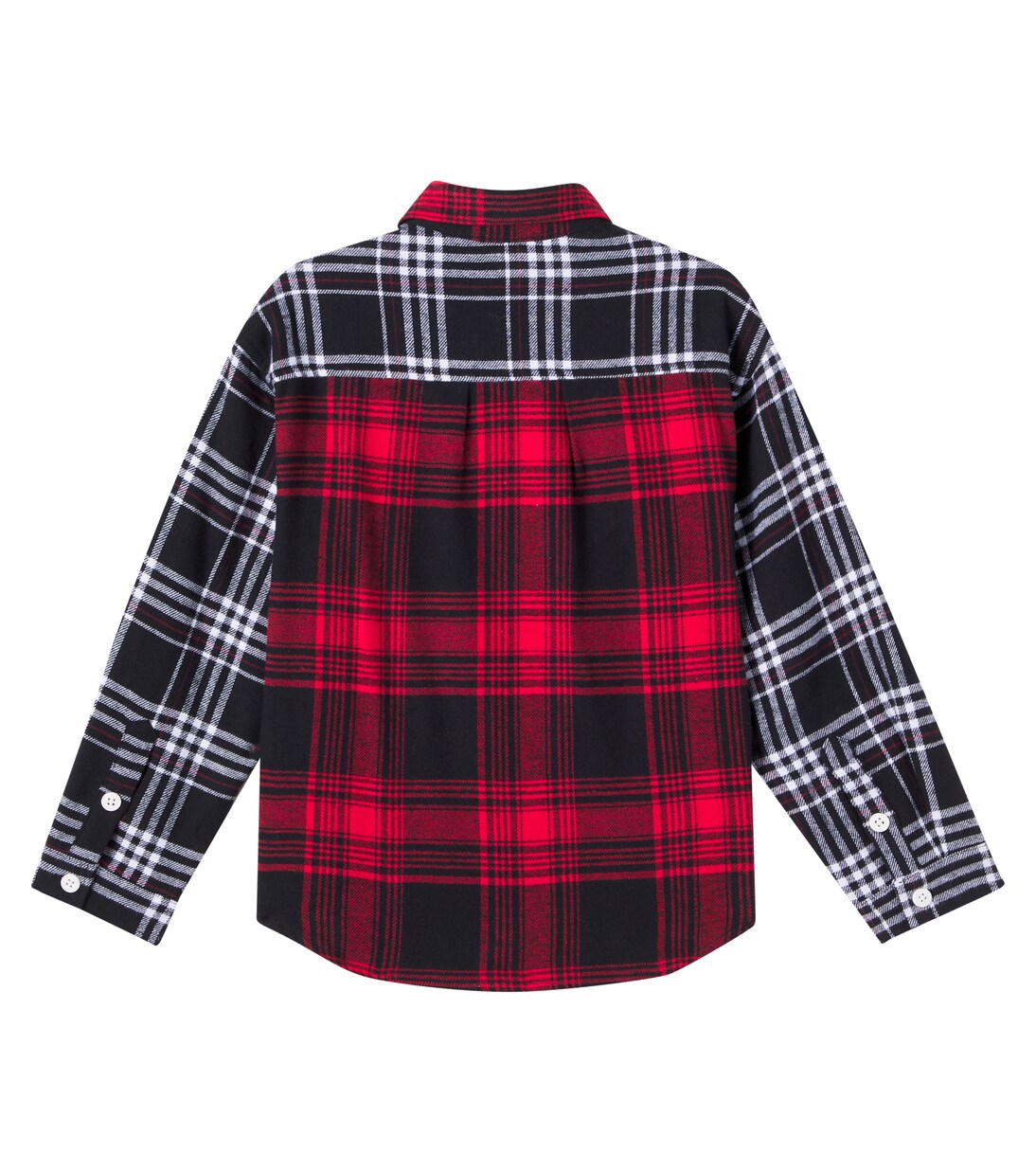 Colorblock plaid cotton shirt | Stella McCartney Kids