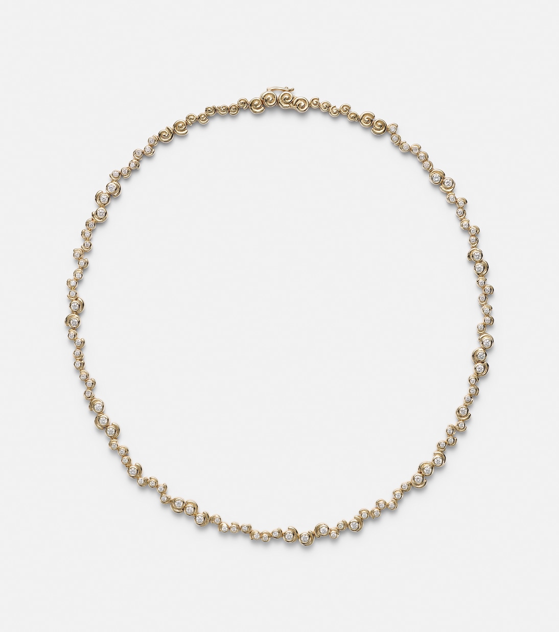 Collier Rivière Escargots en or 9 ct et diamants | Yvonne Léon