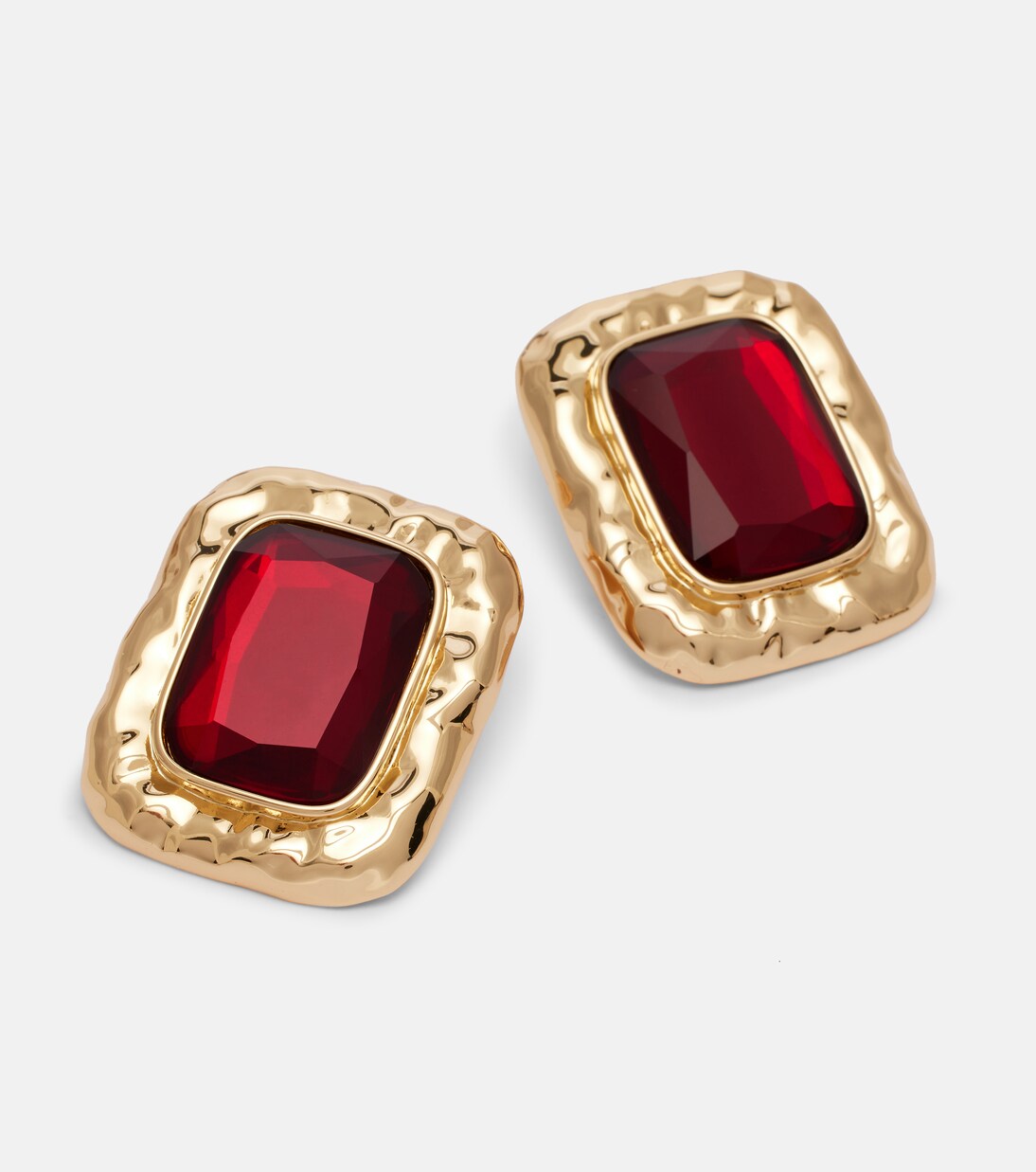 Orecchini bagnati in oro con cristalli | Self-Portrait