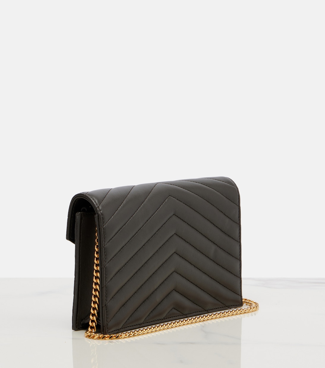 Cassandre matelassé envelope leather wallet on chain | Saint Laurent