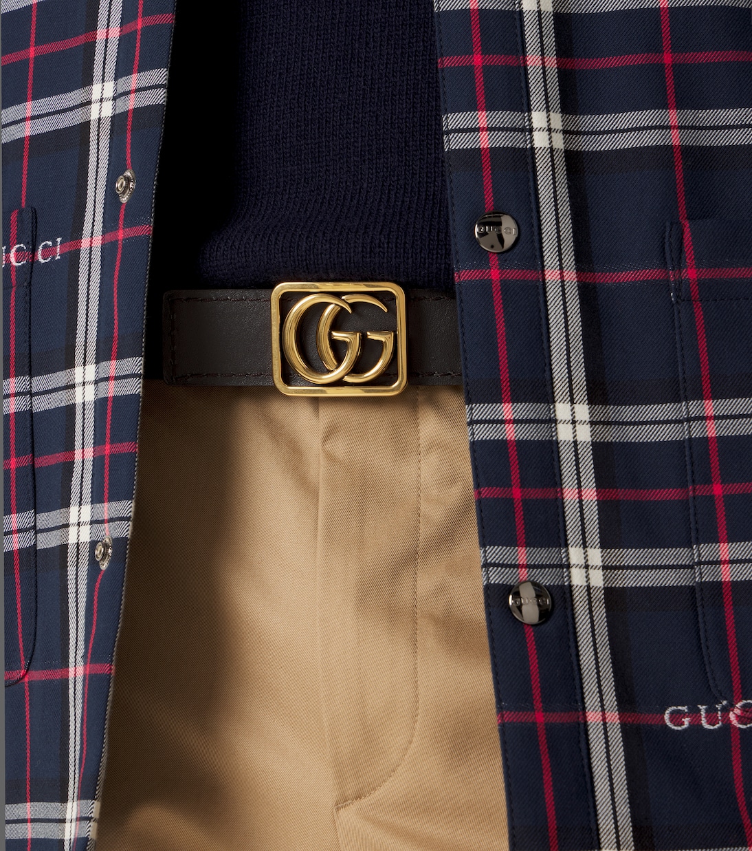 Double G reversible suede and leather belt | Gucci