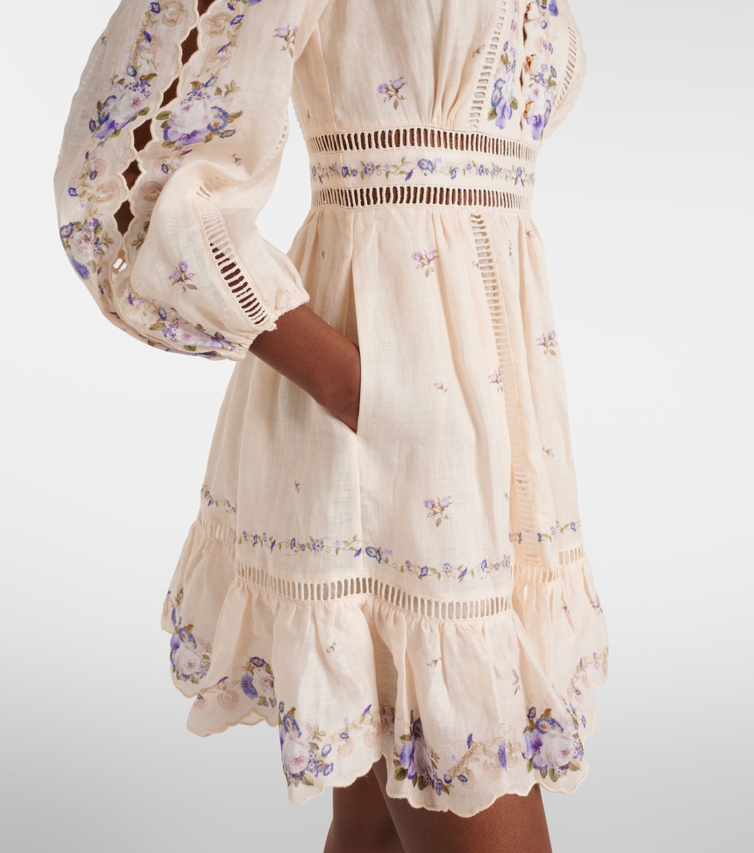 Robe Patience en lin à fleurs | Zimmermann