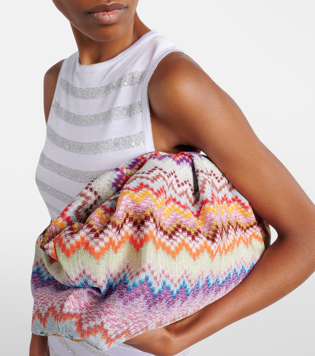 Zigzag Large jacquard clutch | Missoni