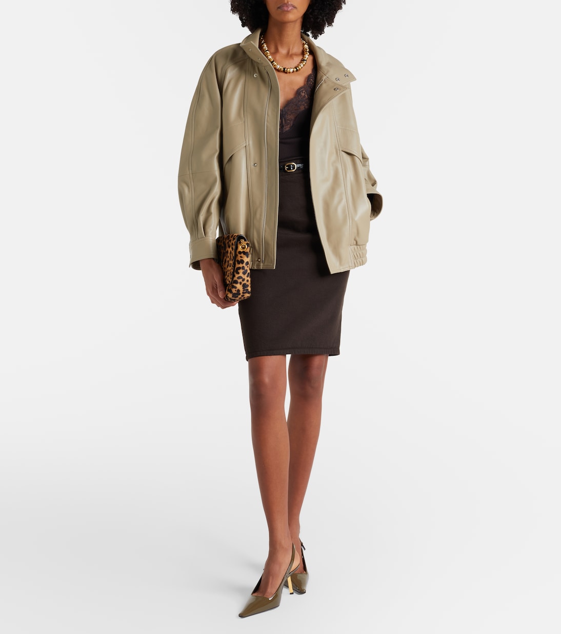 Ariste leather bomber jacket | Nour Hammour