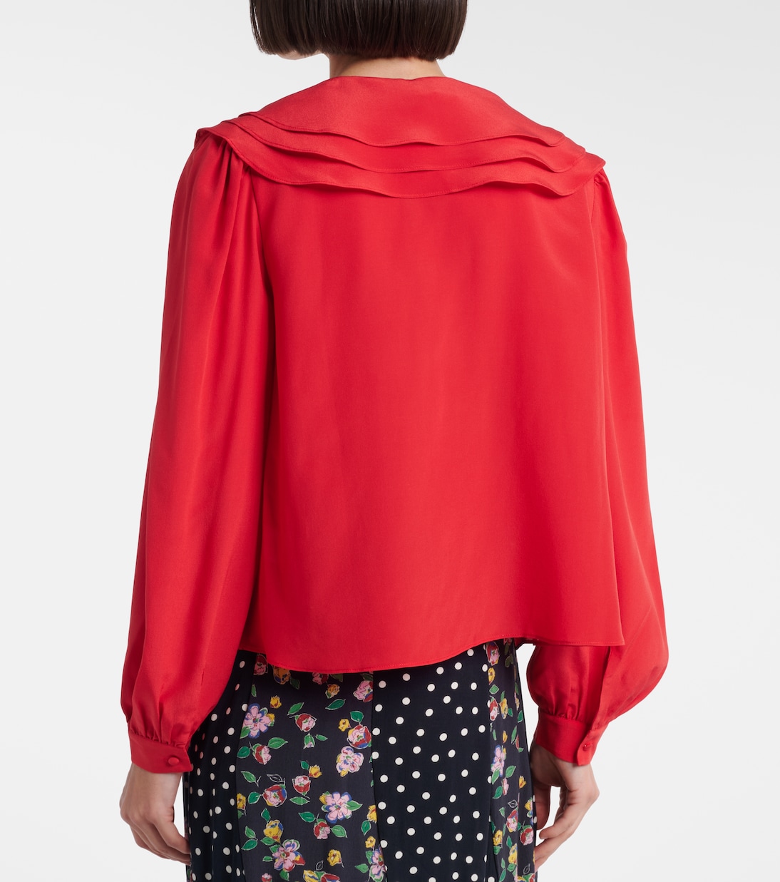 Blusa Emelin in seta con applicazione floreale | Rixo