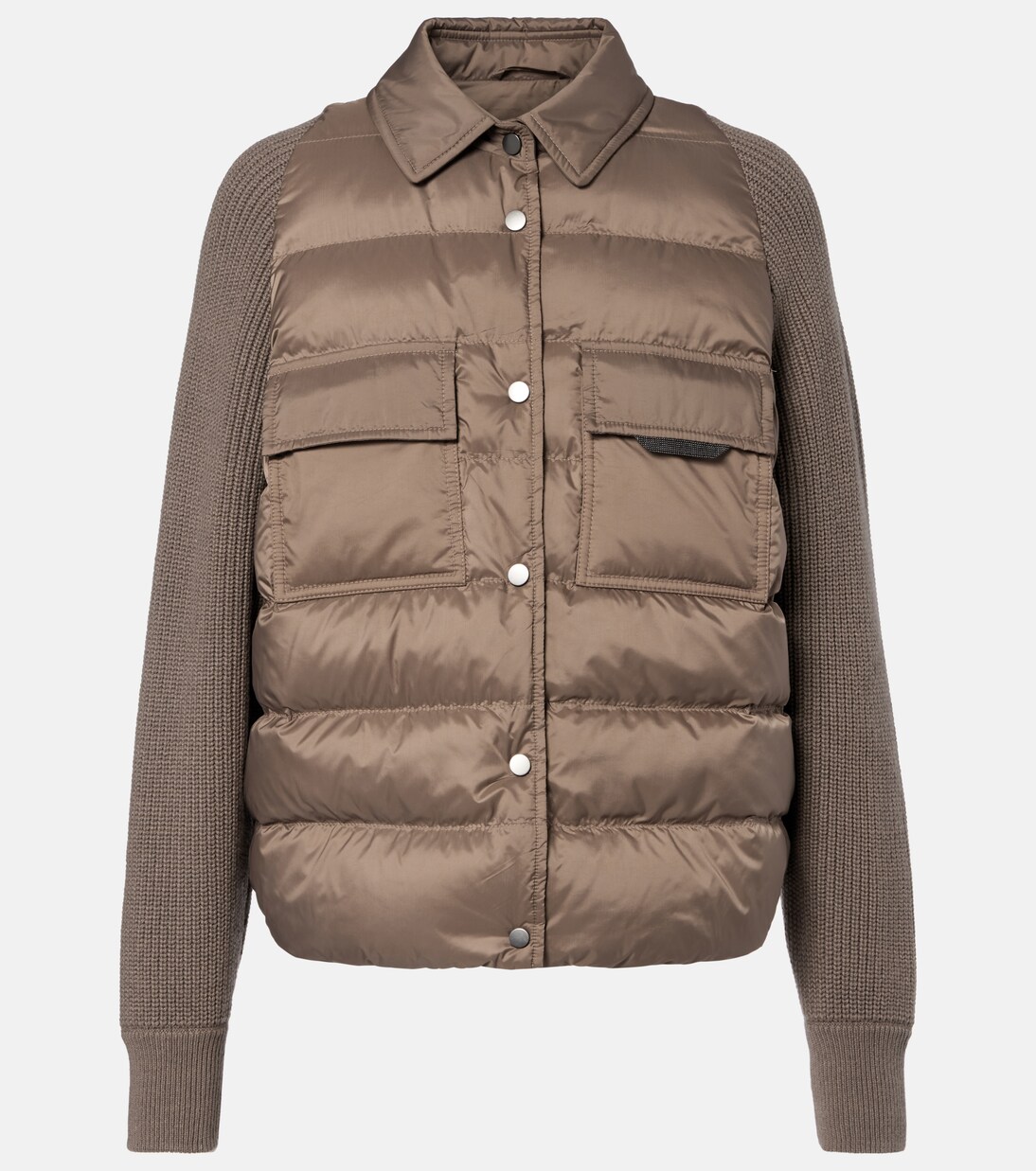 Chaqueta de plumas de lana, cachemir y seda | Brunello Cucinelli