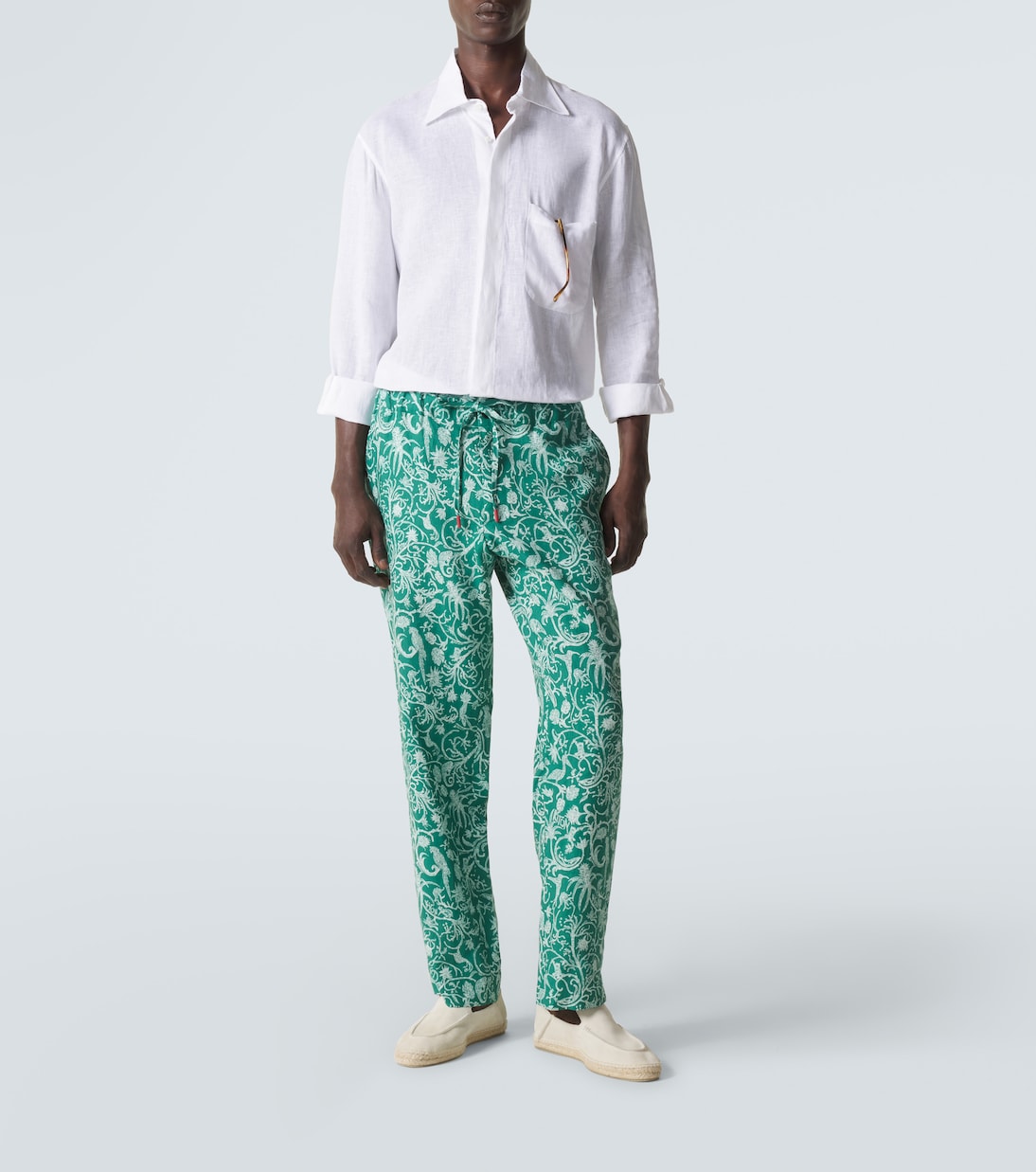 Bedruckte Hose aus Leinen | Kiton