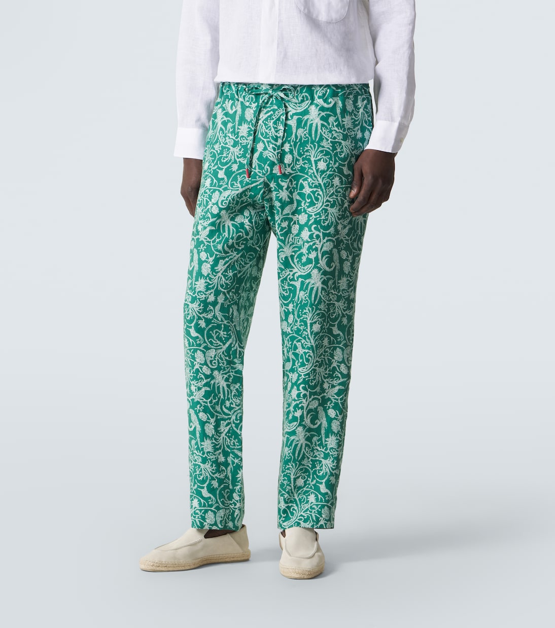Bedruckte Hose aus Leinen | Kiton