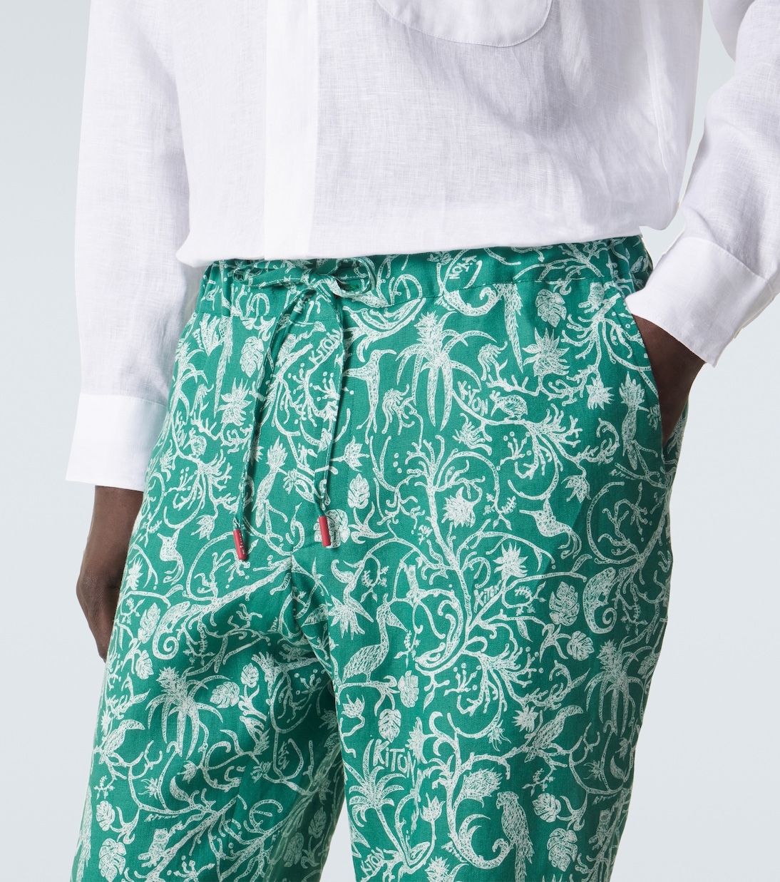 Bedruckte Hose aus Leinen | Kiton