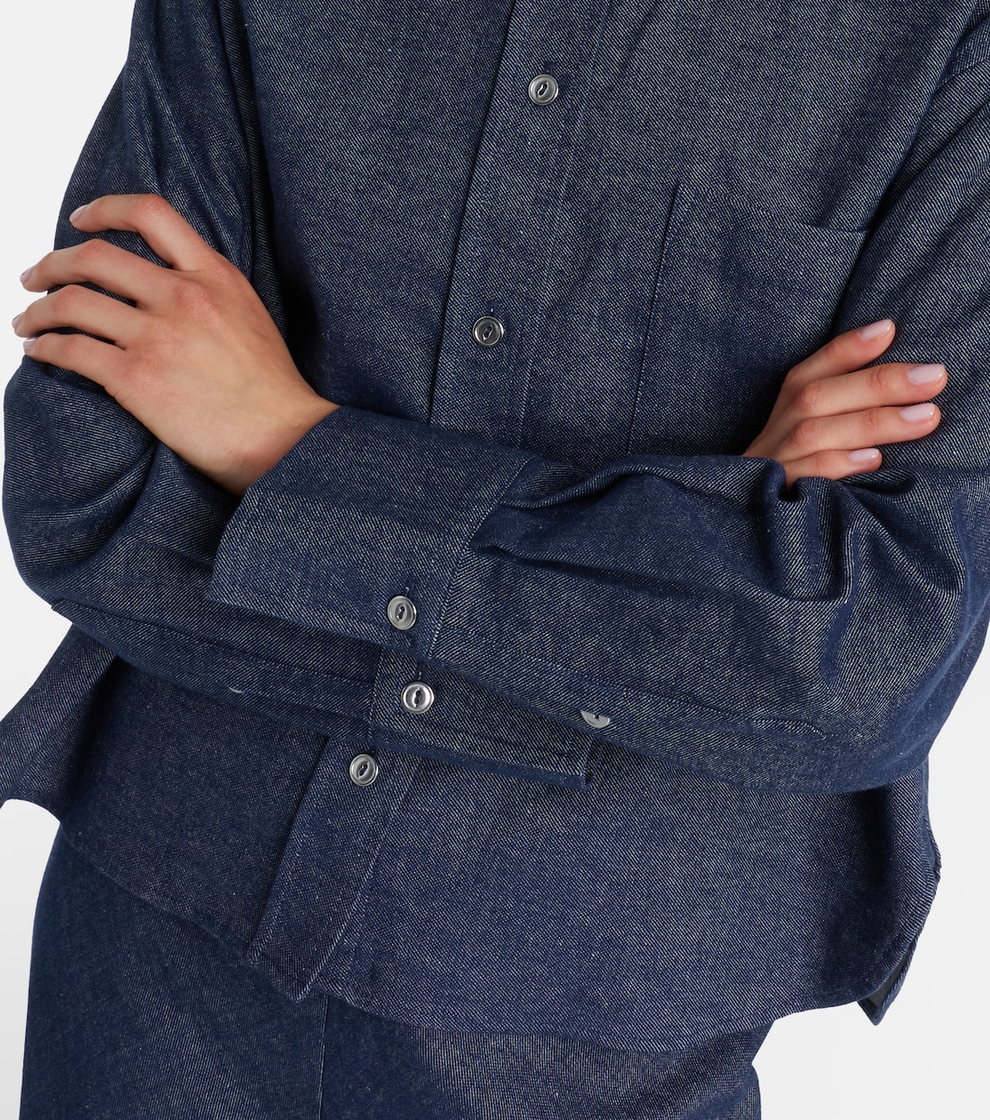 Cotton and linen chambray shirt | Vince