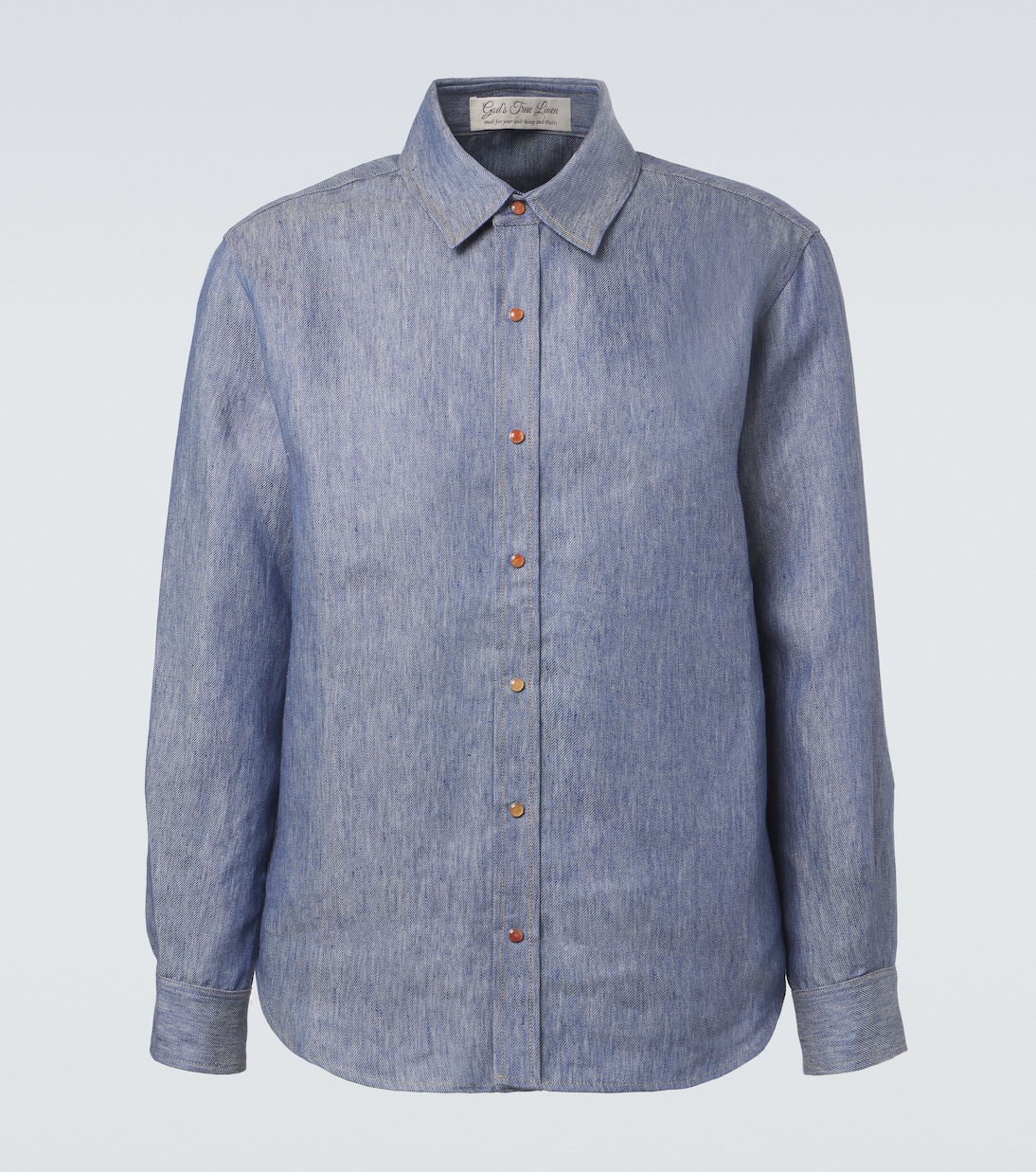 Camicia in denim di lino con corniola | God's True Cashmere
