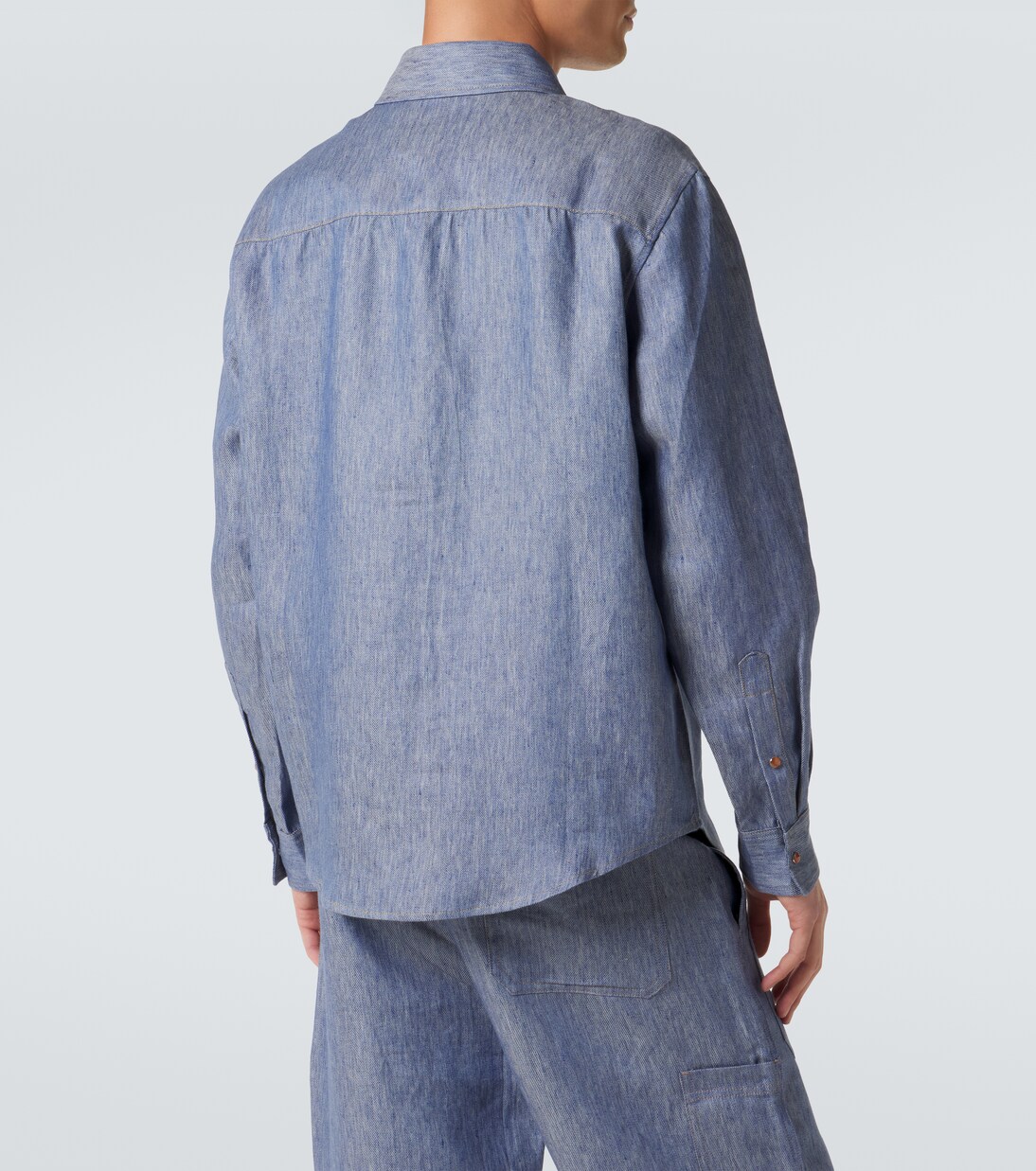 Camicia in denim di lino con corniola | God's True Cashmere
