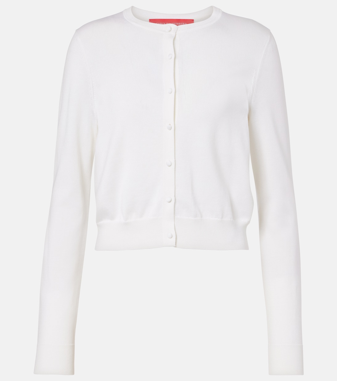 Cardigan cropped in seta e cotone | Carolina Herrera