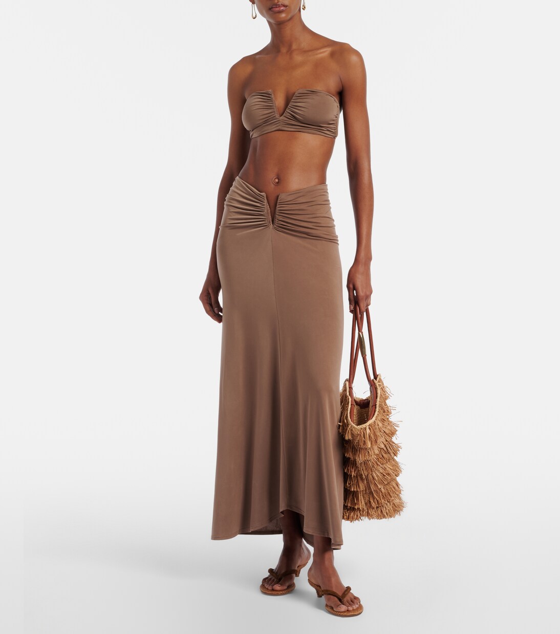 Skyla ruched jersey maxi skirt | Jade Swim