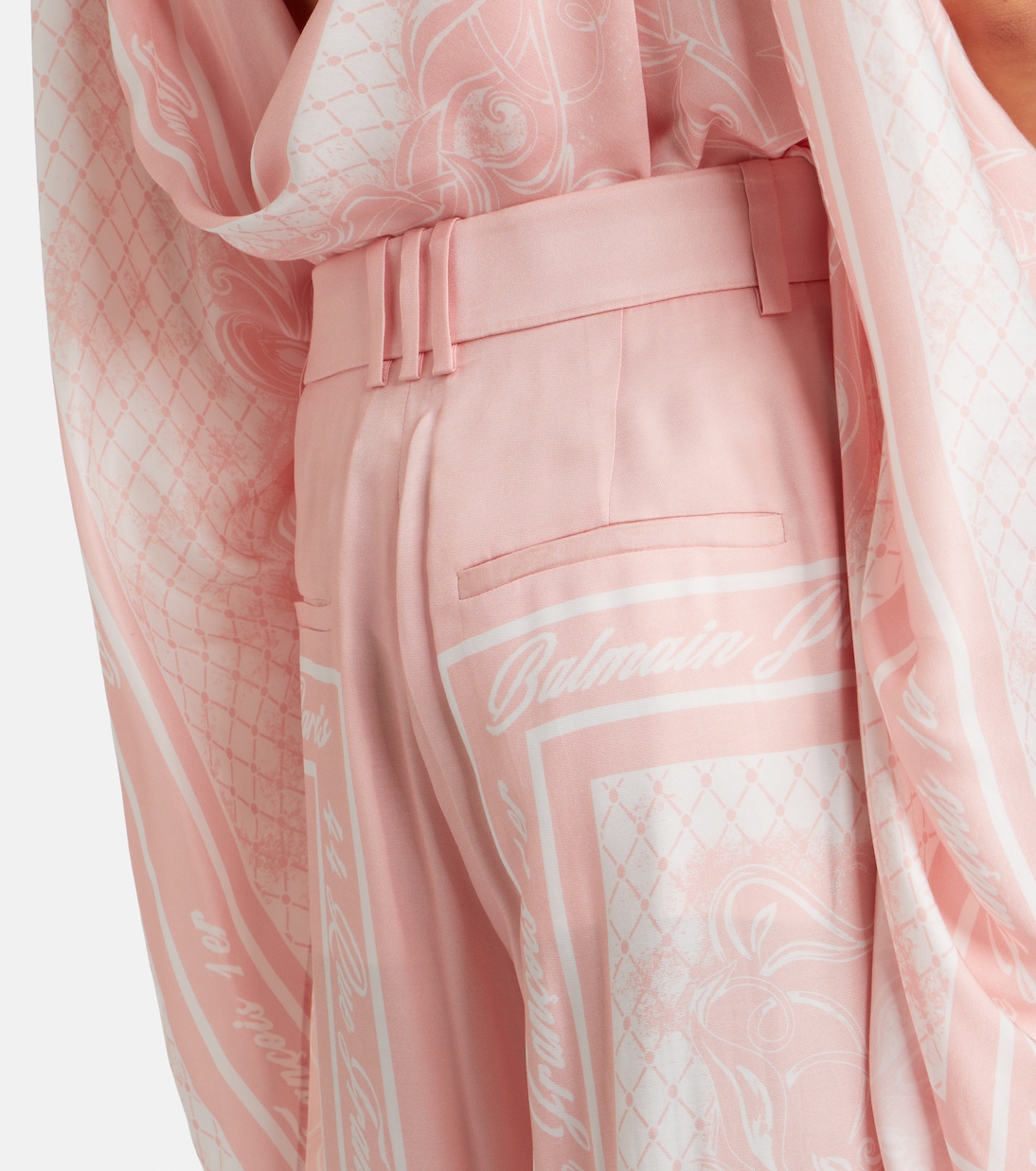 Printed satin palazzo pants | Balmain