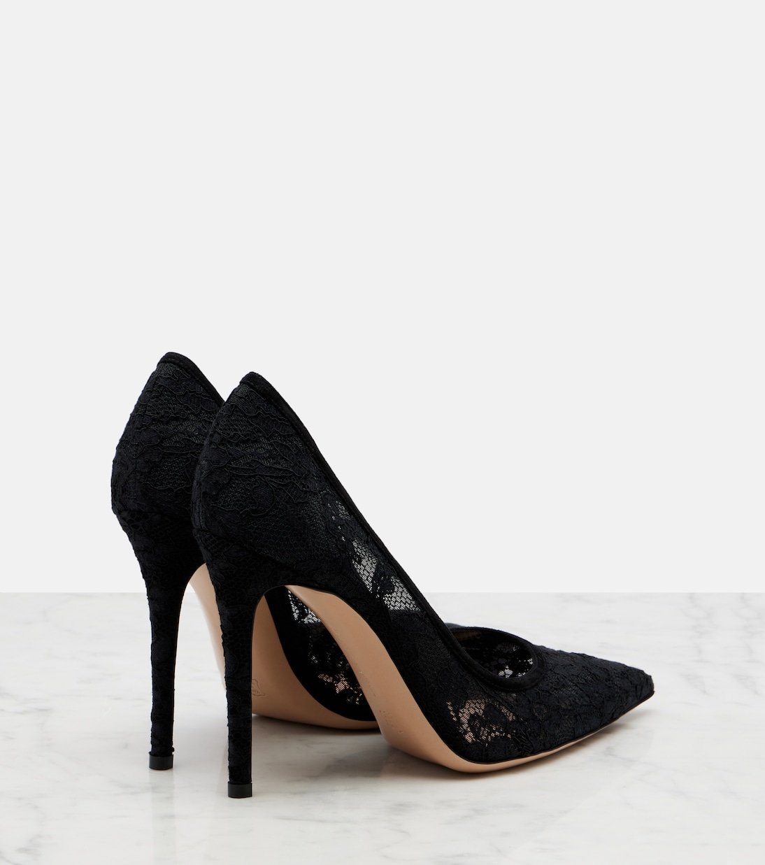 Claudia suede-trimmed lace pumps | Gianvito Rossi