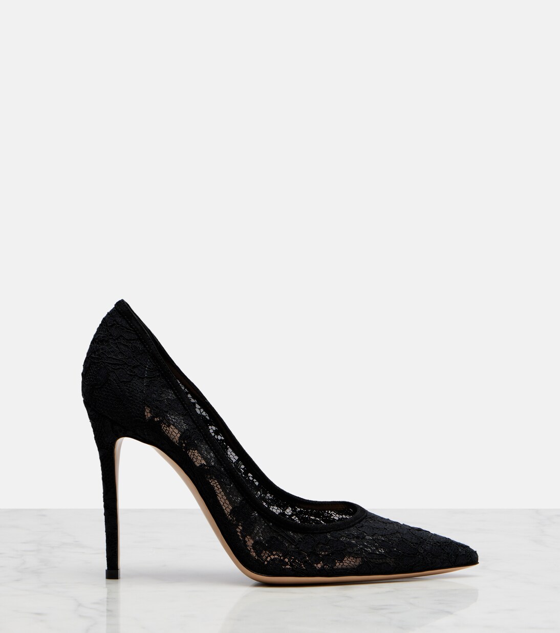Claudia suede-trimmed lace pumps | Gianvito Rossi