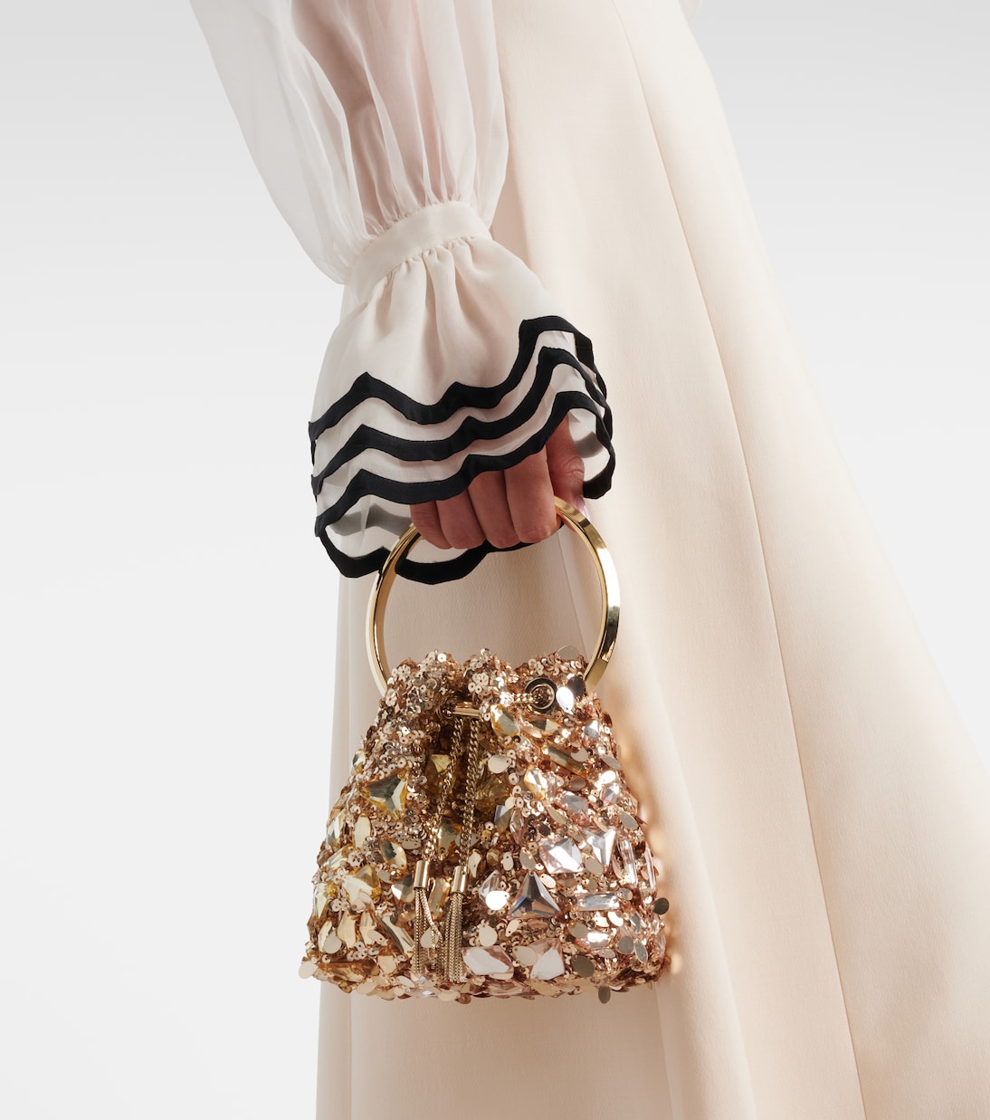 Bon Bon Small embellished bucket bag | Jimmy Choo