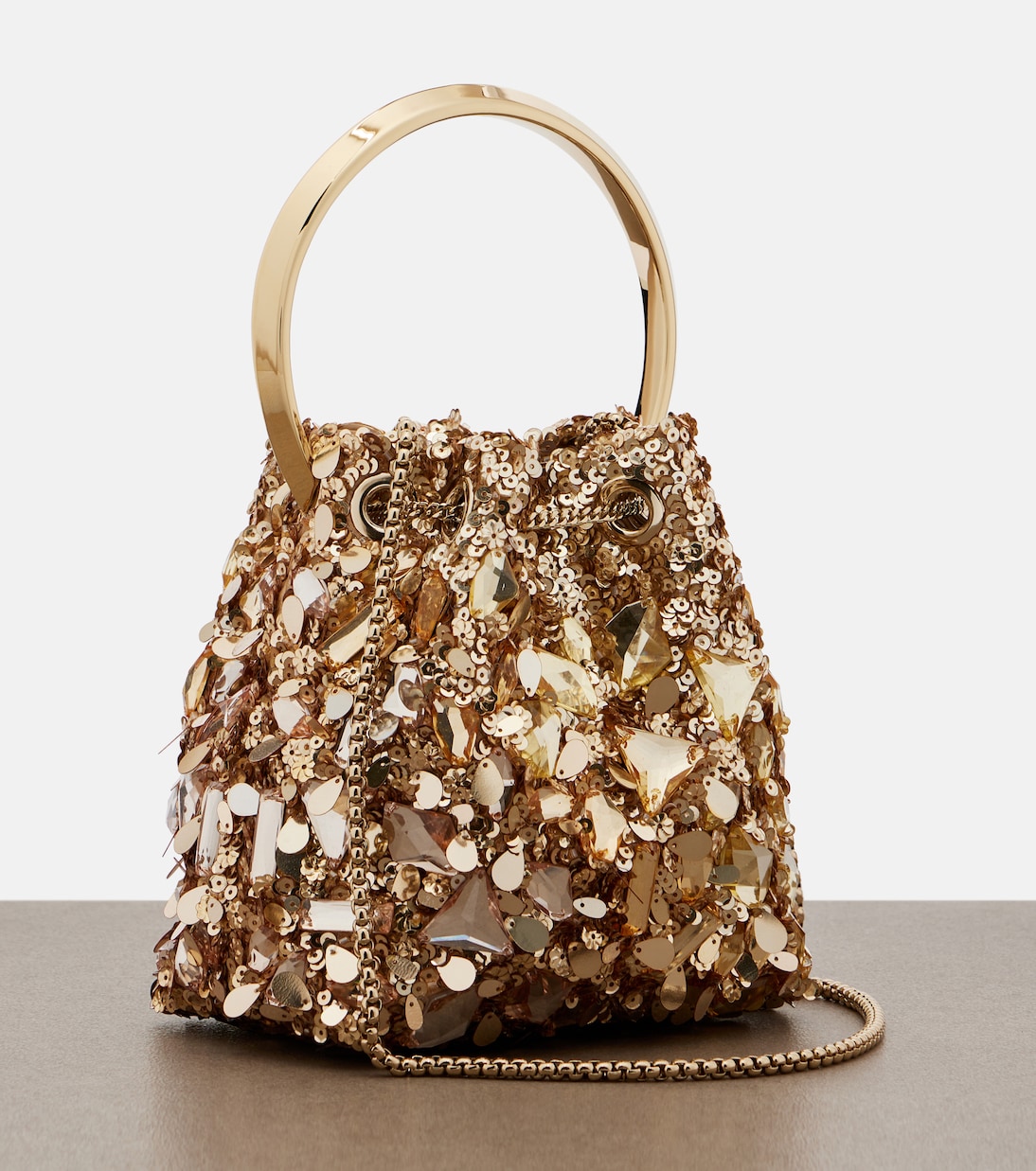Bon Bon Small embellished bucket bag | Jimmy Choo