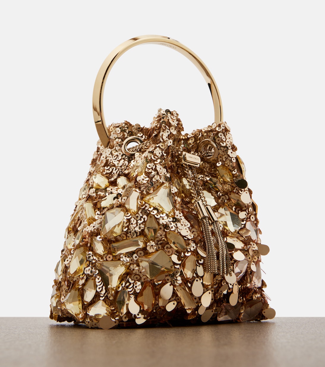 Bon Bon Small embellished bucket bag | Jimmy Choo