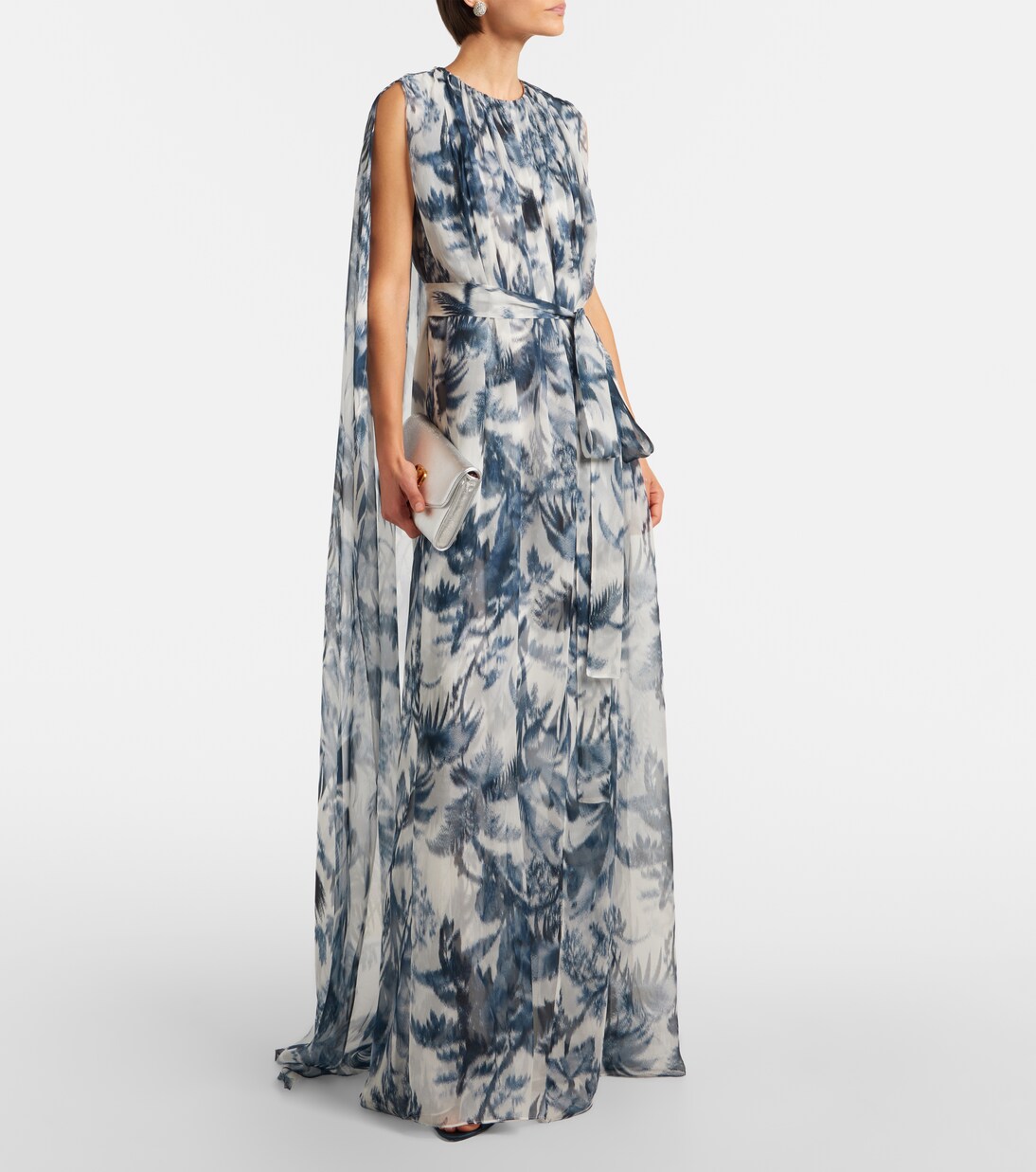 Caped silk gown | Oscar de la Renta