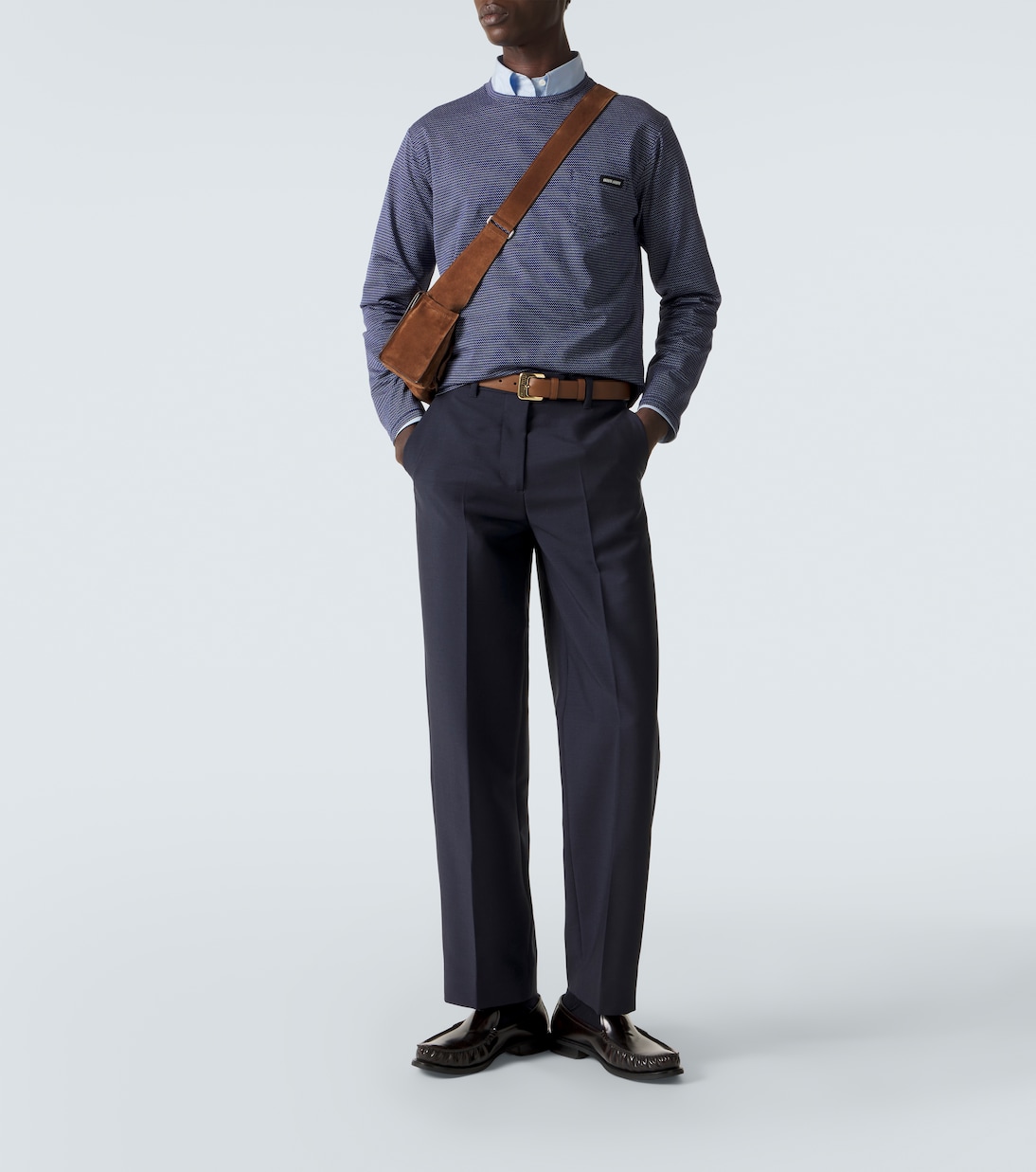 Striped cotton jersey jacquard T-shirt | Miu Miu