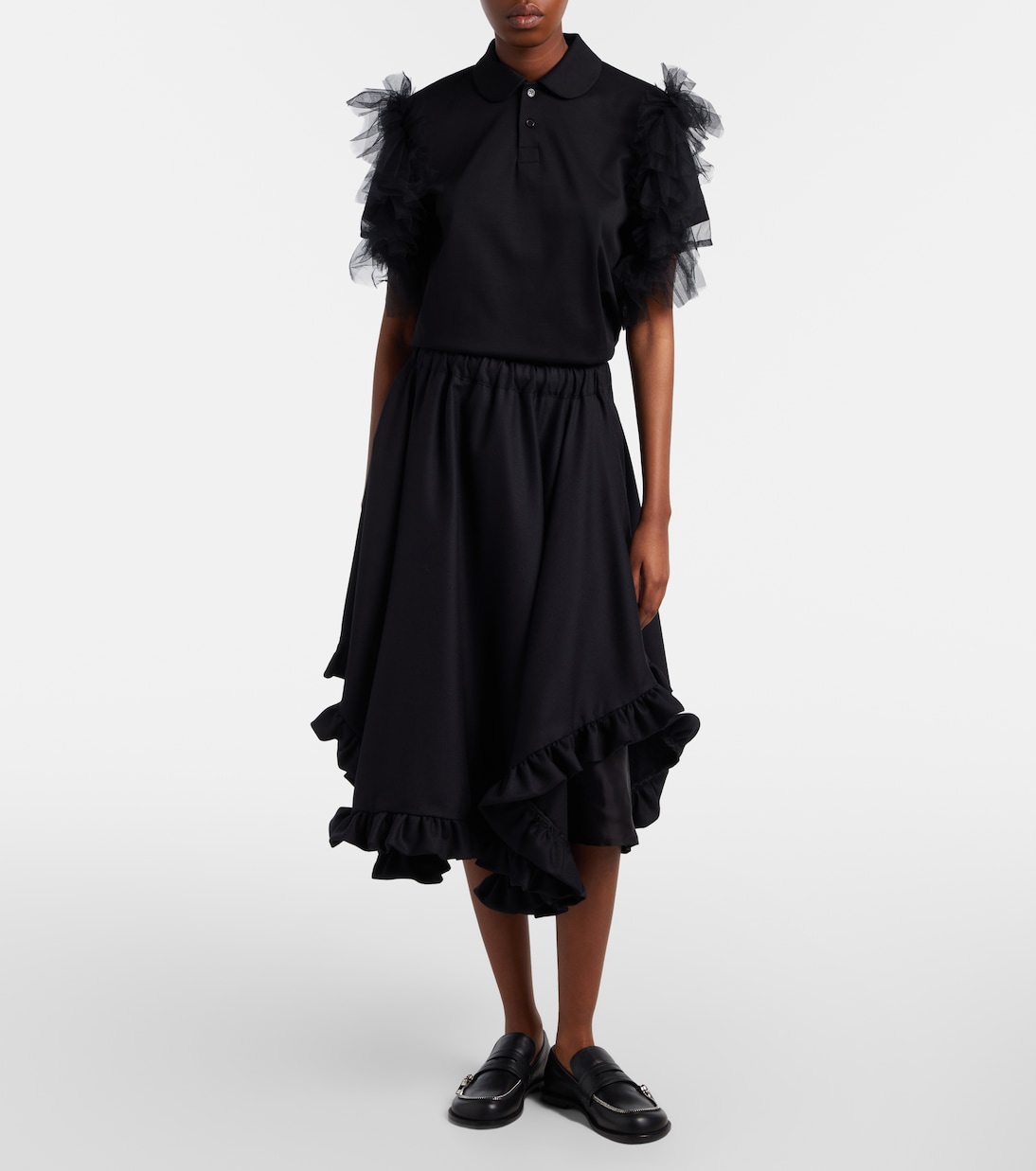 Midirock aus Wolle | Noir Kei Ninomiya