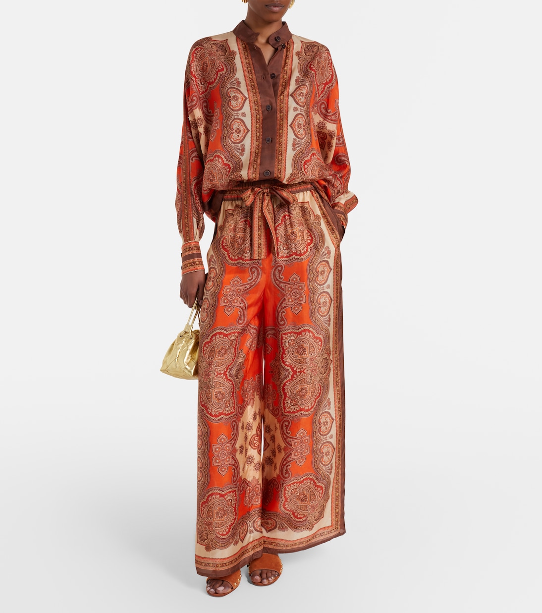 Mahon paisley silk palazzo pants | Zimmermann