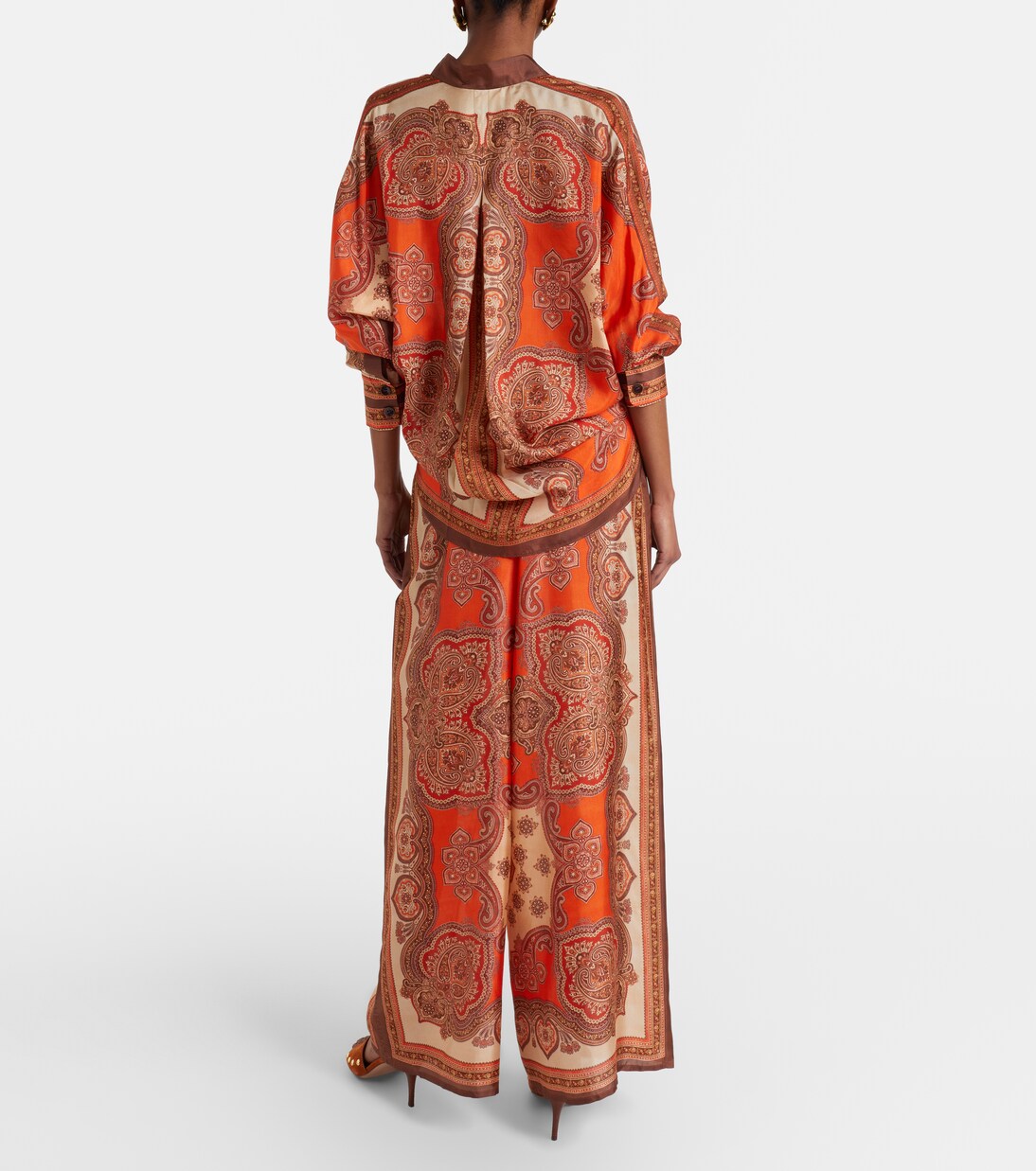 Mahon paisley silk palazzo pants | Zimmermann
