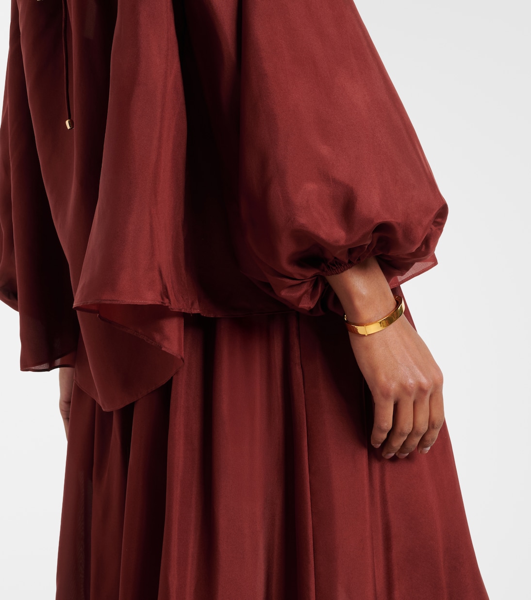 Aster asymmetric beaded silk habotai blouse | Zimmermann