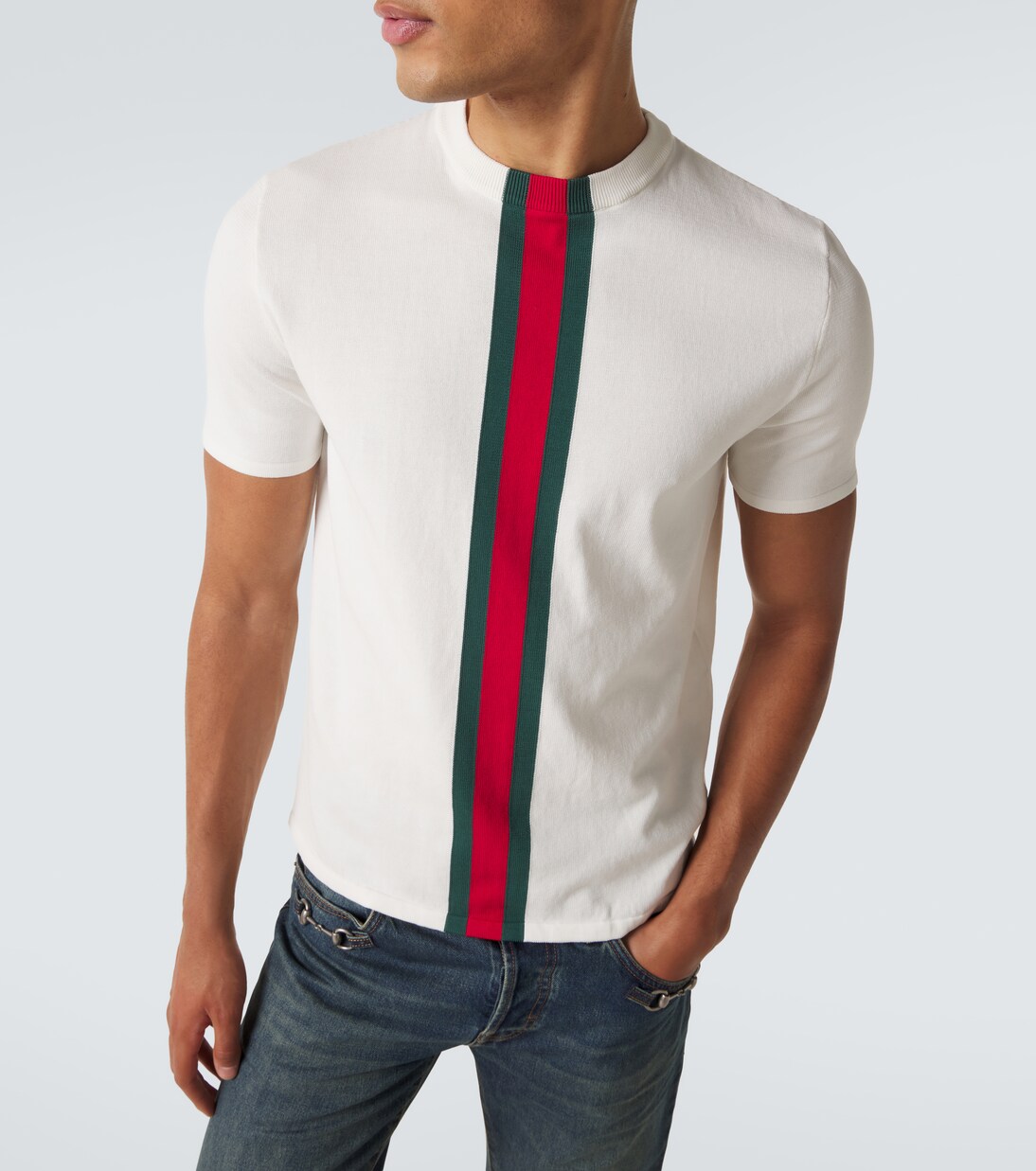 Camiseta de algodón con Web | Gucci