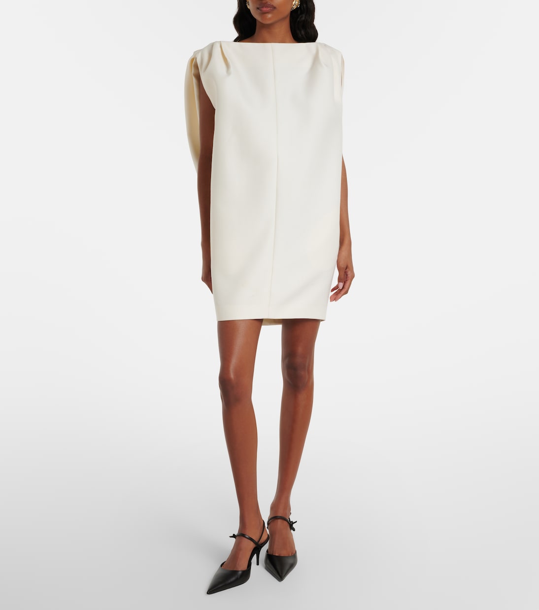 Draped wool and silk minidress | Balenciaga