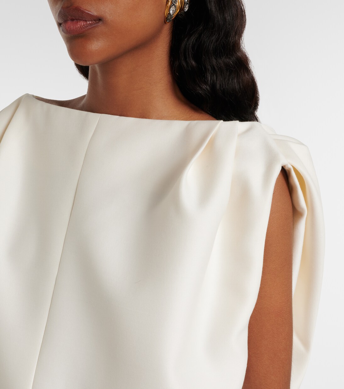 Draped wool and silk minidress | Balenciaga