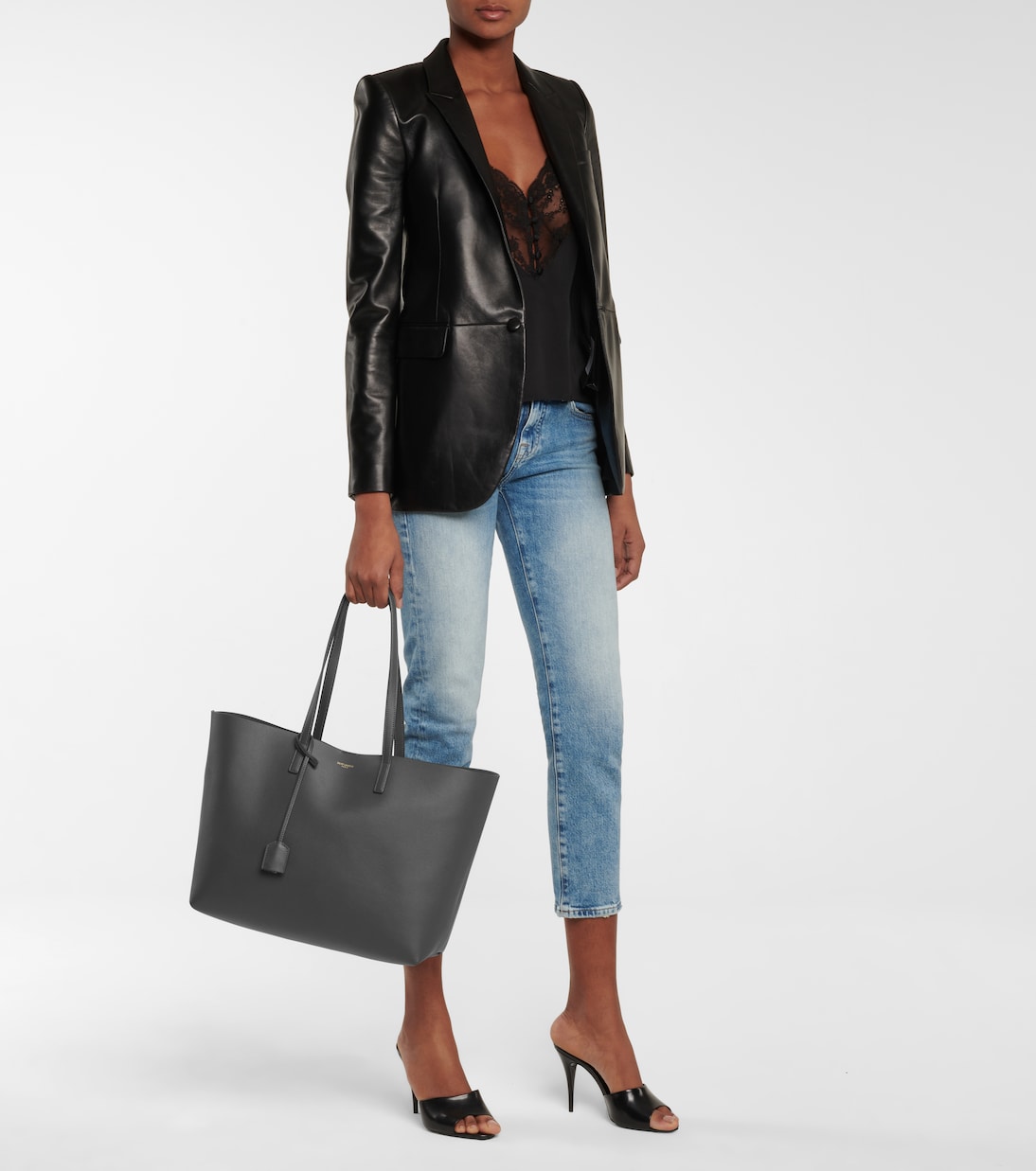 Shopping E/W leather tote | Saint Laurent