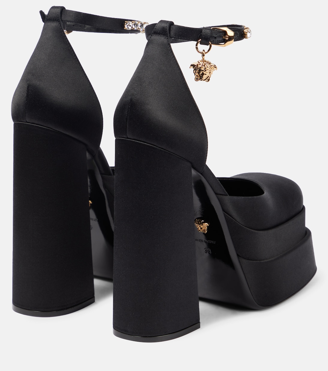 Plateau-Pumps Medusa Aevitas aus Satin | Versace