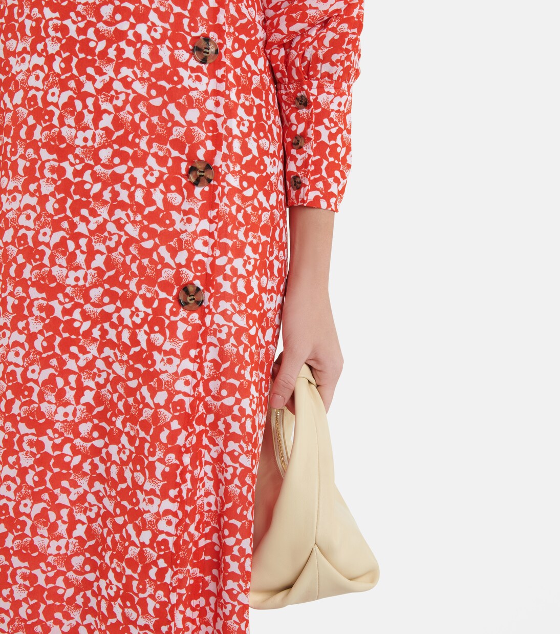 Bedrucktes Midikleid aus Crêpe | Ganni