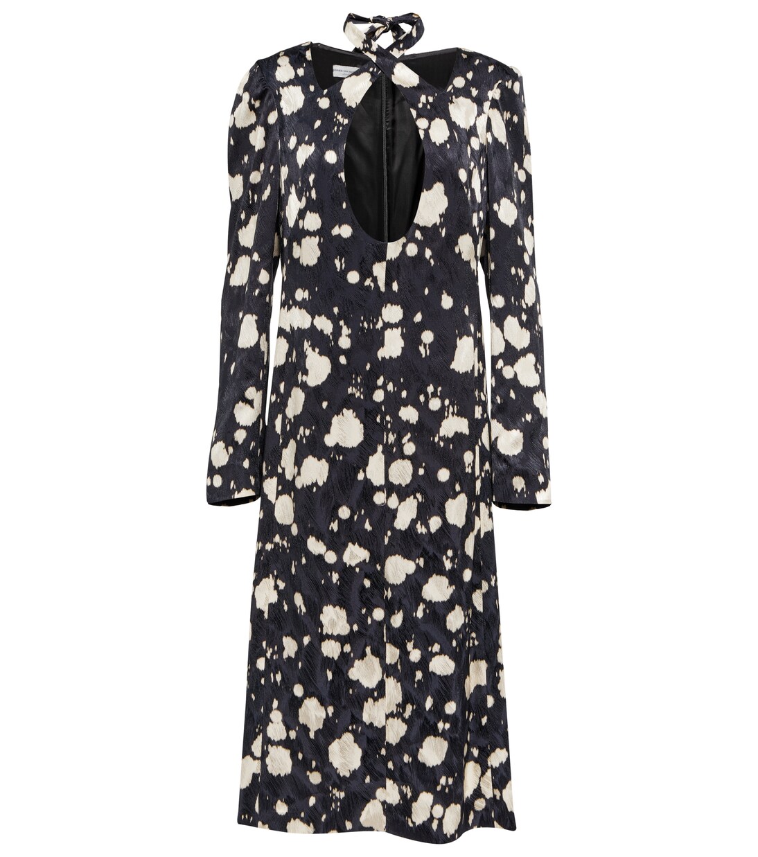 Robe midi col croisé en satin | Dries Van Noten