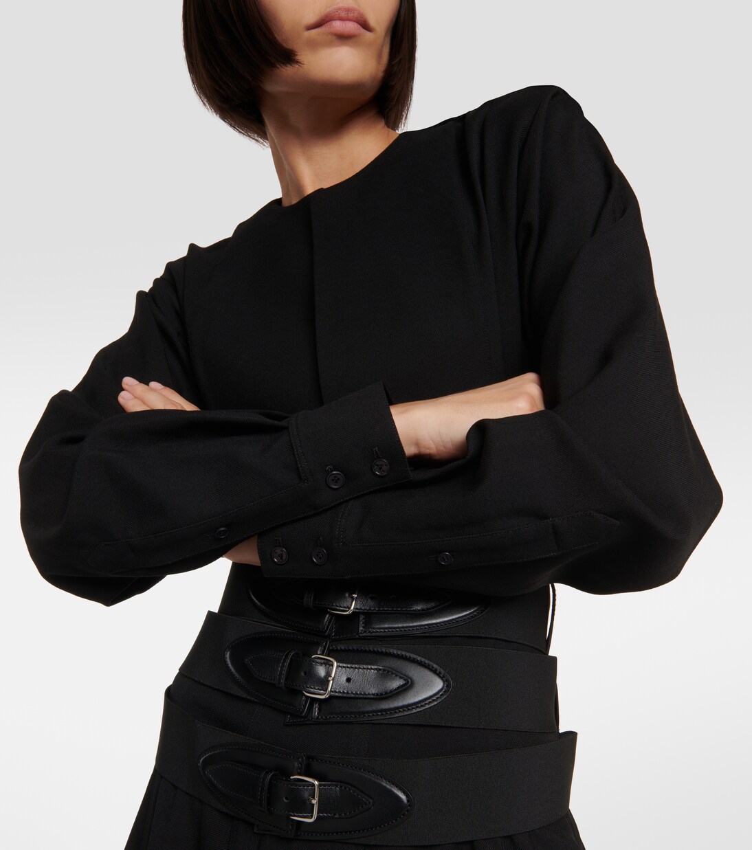 Vestido corto de lana con cinturón | Alaïa