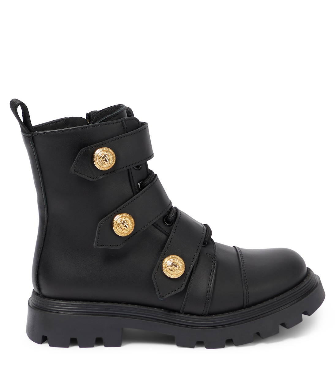 Embellished leather boots | Balmain Kids