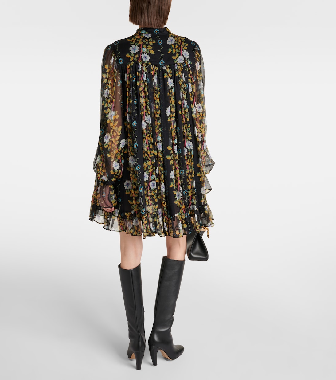 Floral silk crepon minidress | Etro