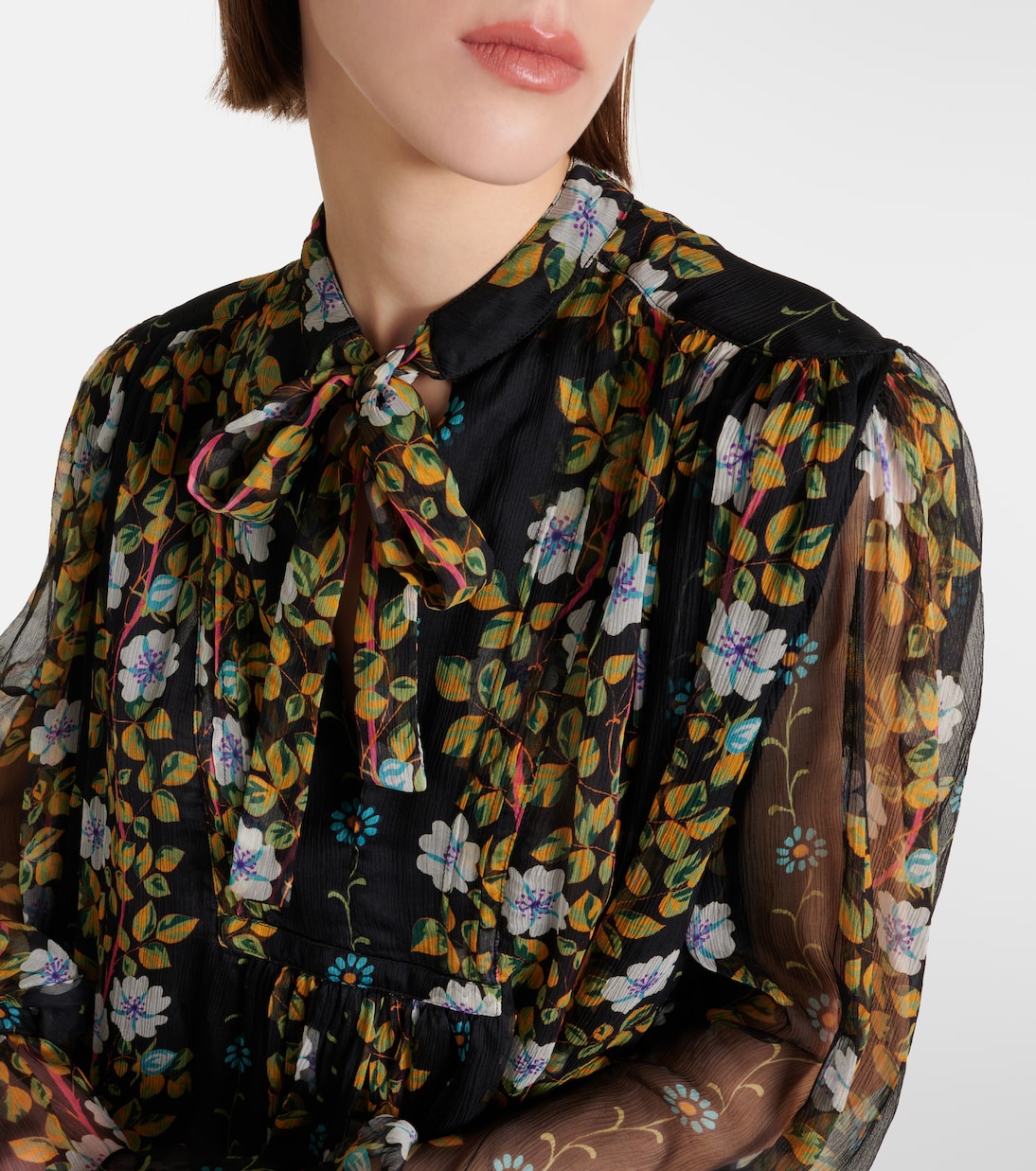 Floral silk crepon minidress | Etro