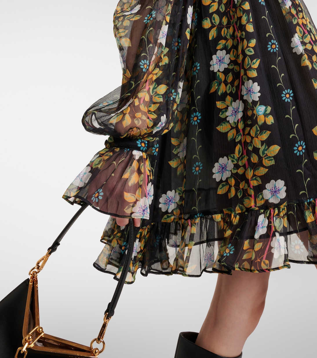 Floral silk crepon minidress | Etro