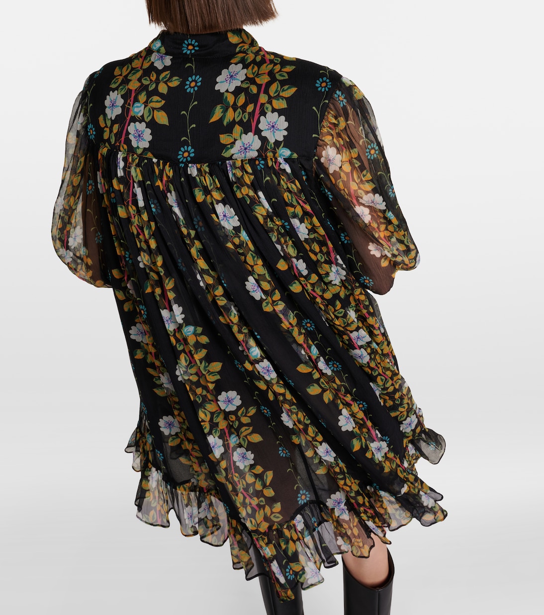 Floral silk crepon minidress | Etro