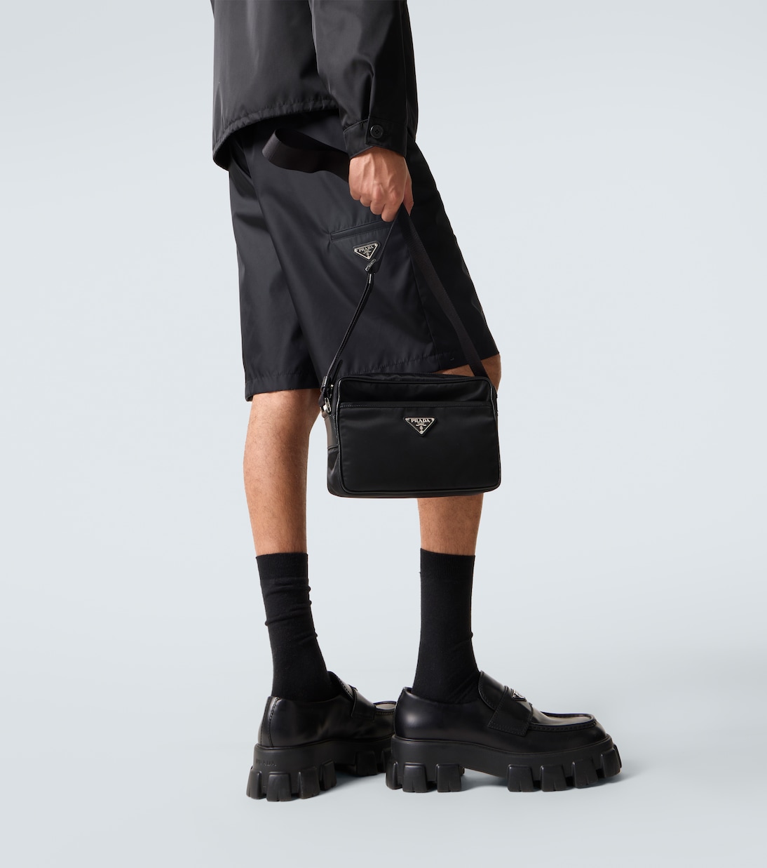 Messenger Bag aus Re-Nylon mit Leder | Prada