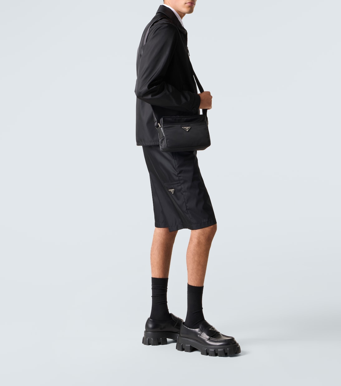 Messenger Bag aus Re-Nylon mit Leder | Prada