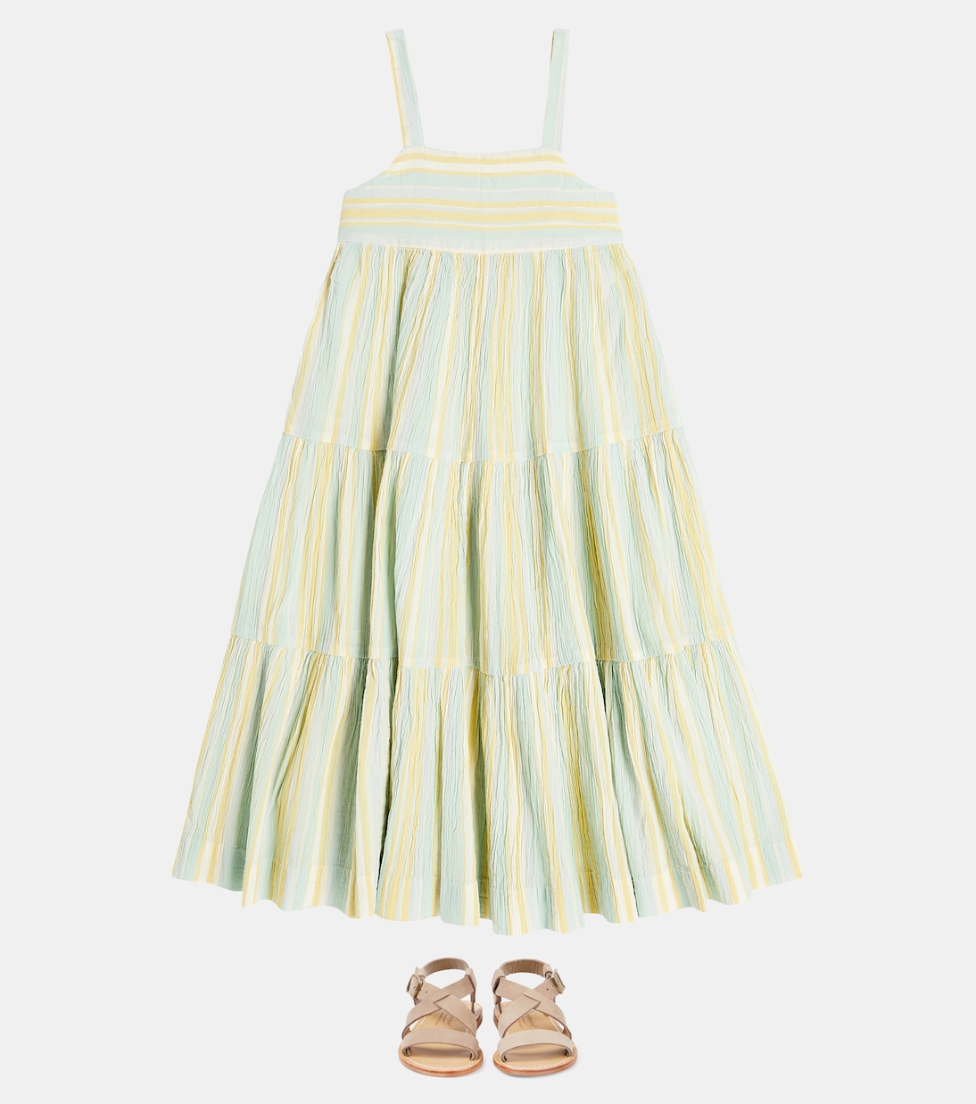 Cora striped cotton crêpe dress | Bonpoint