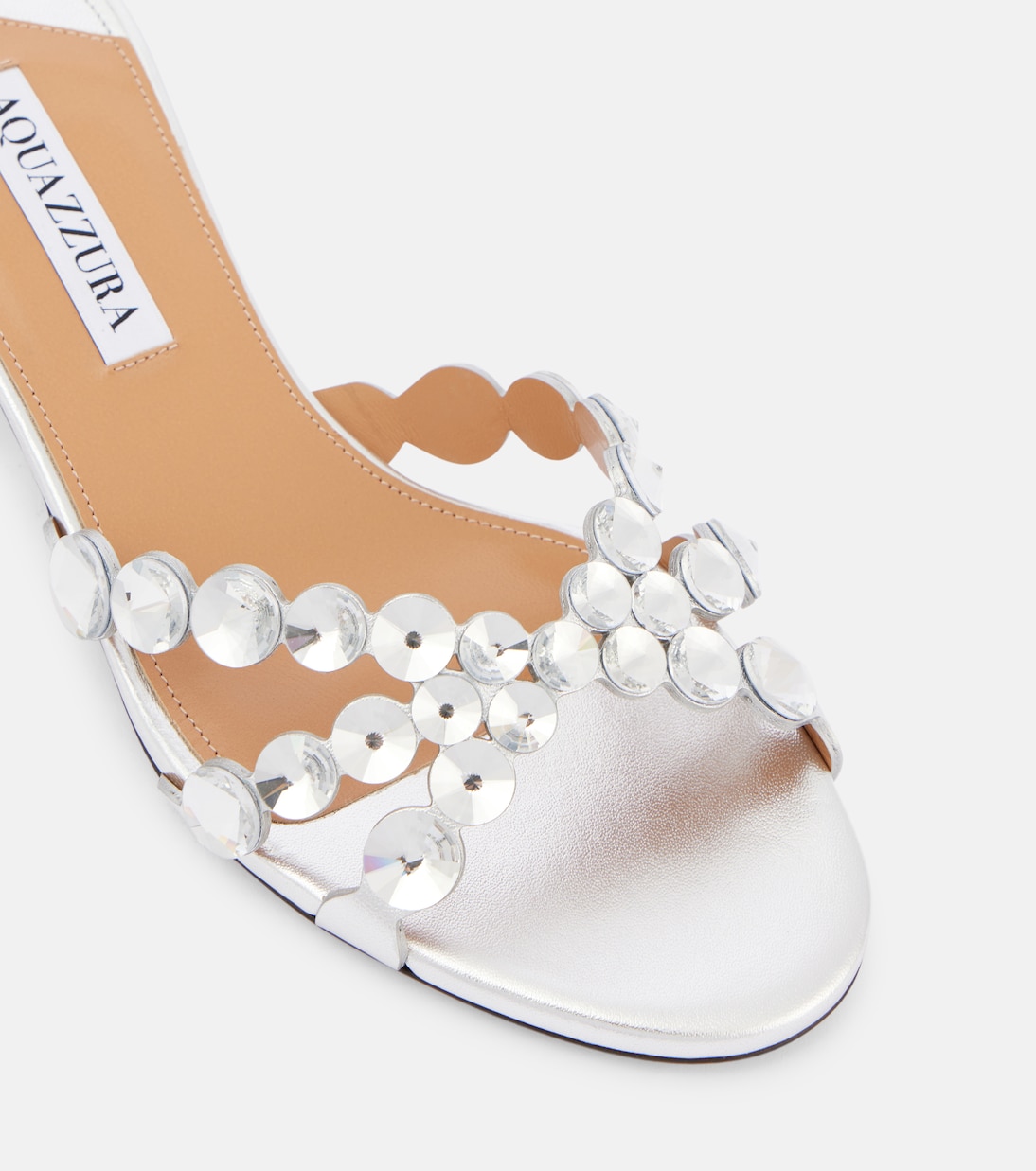 Crystal Mirage缀饰皮革穆勒鞋 | Aquazzura